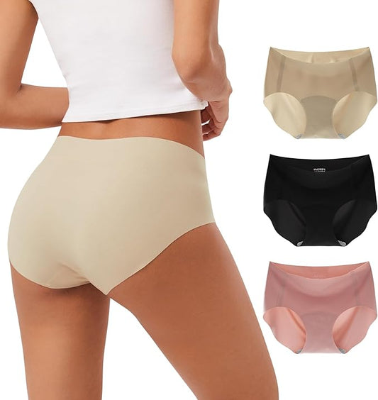 INNERSY Women's Seamless No Show Hipster Panties Invisible Light Underwear 3-Pack