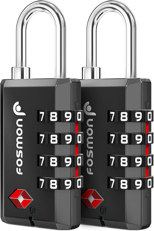 Fosmon TSA Approved Locks for Luggage/Suitcase with Open Alert Indicator (2 Pack), Heavy Duty Gun Safe Lock for Gun Case, ...