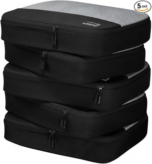 Large Packing Cubes for Travel - 5pc Large Size Travel Packing Cubes for Suitcases - Lightweight Luggage Organizer Bags