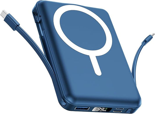 for Magsafe Portable Charger - 10000mAh Battery Pack for Magsafe with USB-C Cable and PD 20W USB C Fast Charging LED Displ...