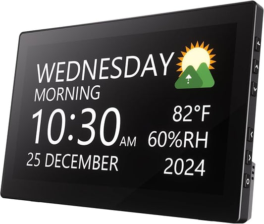 Raynic Digital Clock, Large Display Calendar Clock with 12 Themes, 20 Alarms, 20 Reminders, Auto Dimming, 12/24 Hours, Ind...