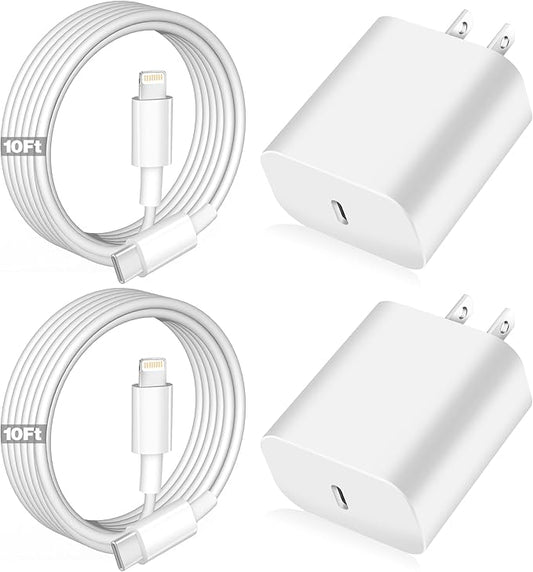 iPhone Fast Charger,Apple Charger Super Quick iPhone Charger Fast Charging,2Pack 10FT Long Type-C to Lightning Cable Cord ...