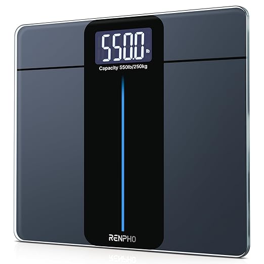 RENPHO 550lb Scale for Body Weight, Digital Bathroom Scale with Large LED Display, Big Platform Weighing Machine with Extr...