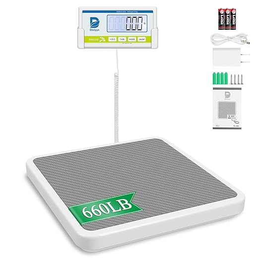 Medical Scale for Body Weight with Digital Display, 660 lb Limit, High Accuracy Medical Grade Floor Scale, Heavy Duty, kg/...