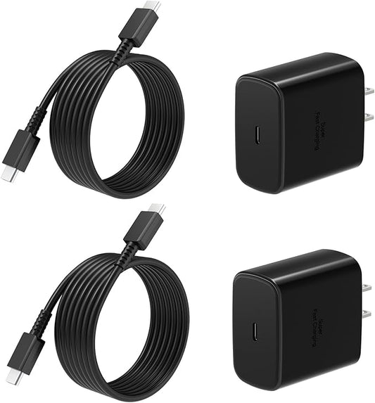 Super Fast Charger USB C, 2Pack PPS Type C Charging Block with 6FT USB-C Phone Cable for Samsung Galaxy S25 +/Ultra /S24 S...
