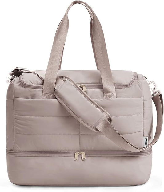 WANDF For Spirit Airlines Personal Item Bag 18x14x8, Lightweight Puffer Travel Duffle Bag for Women with Shoe Compartment...