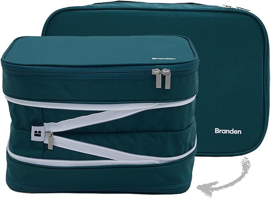 Branden Compression Packing Cube, X-Large, Green | Travel Essentials l Luggage Organizer l Self Compression Organizer for ...