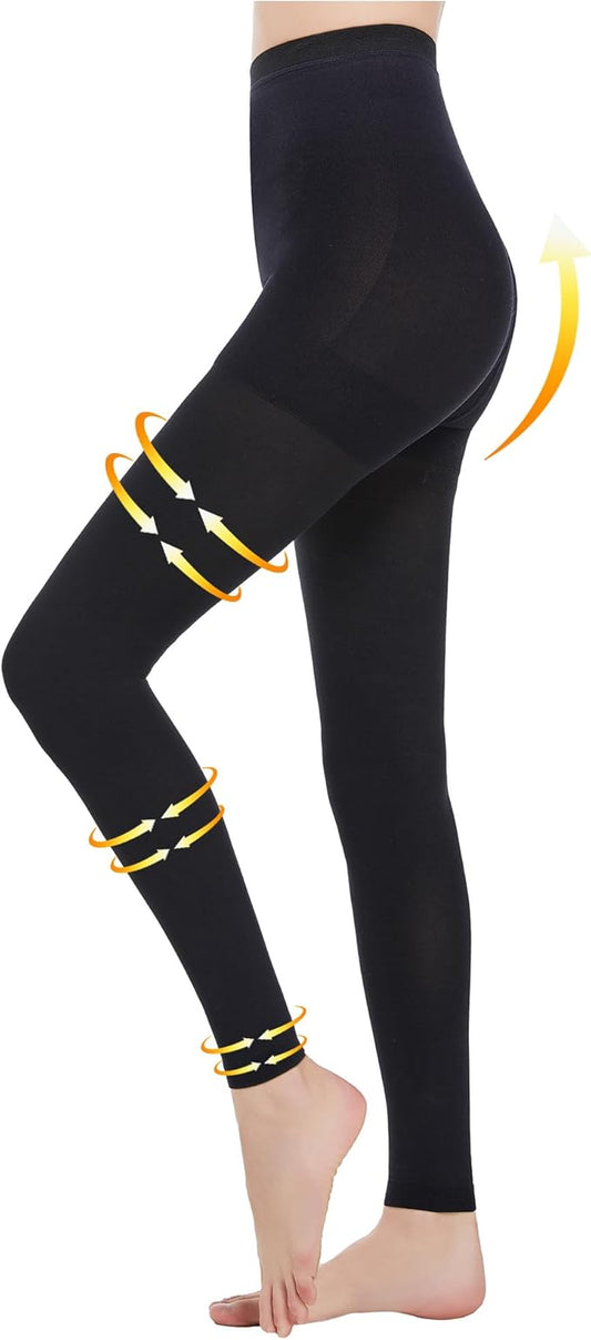 Myshear Medical Compression Tights Women, 20-30 mmHg Graduated Compression Pantyhose Men, Footless Compression Stockings, ...