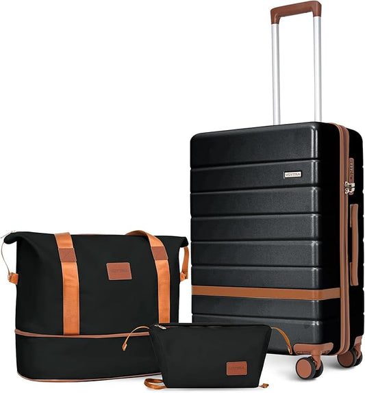 Voytra 3-Piece 20 Inch Carry On Luggage Set, Lightweight PC+ABS Hardshell Suitcase with TSA Lock, 360° Spinner Wheels for ...