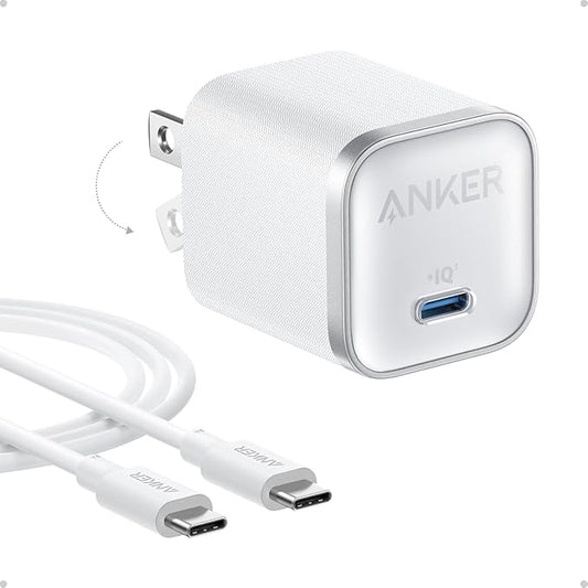 Anker Nano Charger, 45W Fast Charging, Compact and Foldable Plug USB C Charger Block for iPhone 17 Series, MacBook, Pixel ...