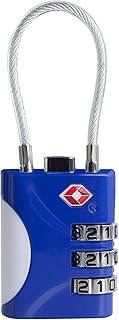 UP Security TSA Approved Locks for Luggage, Small Combo Lock with Code, Travel Padlock with Cable, TSA 007 Lock for Suitca...