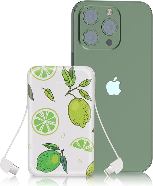 Sethruki Portable Charger 5000mAh Cute Ultra Slim USB C Power Bank for Girls Mini Fast Charging Small Battery Pack with Bu...