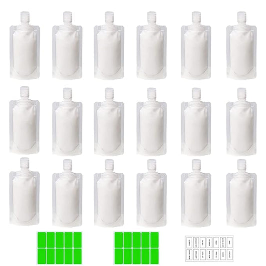 GUXACU 18 PCS Travel Pouches - TSA Approved Makeup Packing Bags - Leak Proof Travel Size Toiletries Containers