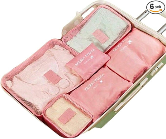 Travel Luggage Organizer Set, Packing Cubes for Suitcase, Compression Storage Bags for Clothes, Shoes, and Toiletries