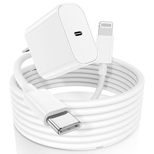 iPhone Fast Charger, USB C Wall Charger Block Plug and 10ft Type C to Lightning Charging Cable Cord Long,PD 20W Cube Brick...