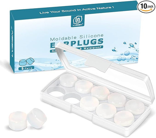 LYSIAN Moldable Soft Ear Plugs for Sleeping - Water Proof Noise Cancelling Wax Reusable Earplugs for Swimming, Travel, Fly...