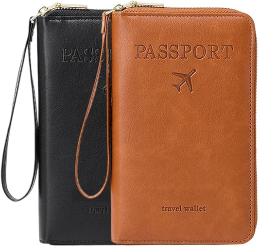 Multi-Functional RFID Passport Wallet, RFID Passport Holder for Wallet, Essential Travel Anti-Theft Wallet Storage Case, A...