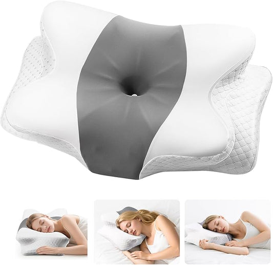 Oerdoh Neck Pillow - Memory Foam Pillow for Side, Back & Stomach Sleepers with Ergonomic Support, Cervical Neck Pillow for...