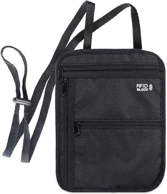 Travel Neck Wallet Neck Pouch with RFID Blocking - Family Passport Holder for Easy Traveling, Simple Design for Men & Wome...