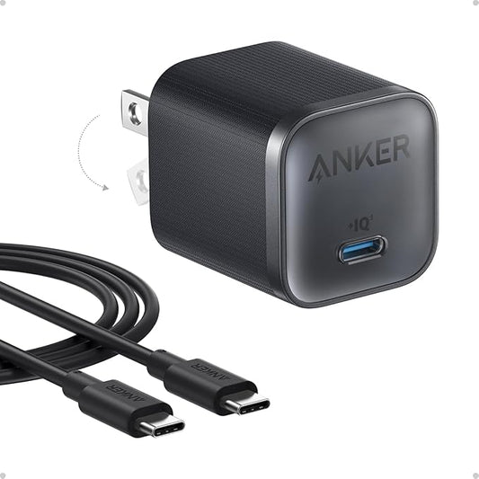 Anker Nano Charger, 45W Fast Charging, Compact and Foldable Plug USB C Charger Block for iPhone 17 Series, MacBook, Pixel ...