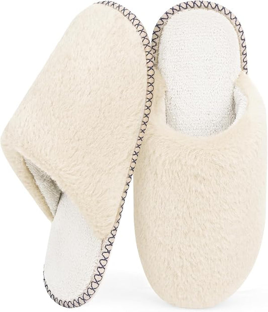 ZOORON Slippers for Women Fuzzy Slippers Warm Cozy Soft Memory Foam House Shoes with Anti-Skid Sole for Indoor and Outdoor