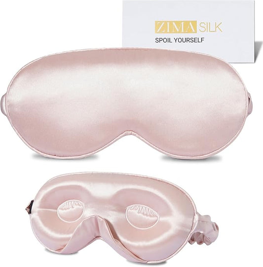 ZIMASILK Adjustable 22 Momme 100% Mulberry Silk Sleep Mask, Upgraded 3D Contoured Cup Eye Mask for Sleeping, Super Soft & ...