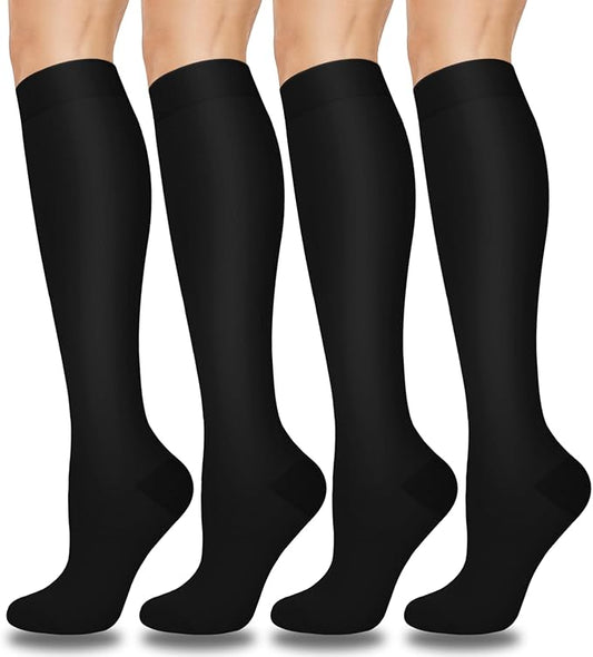 Aoliks Compression Socks for Women & Men 4 Pairs, Best Support for Nurses Running Travel