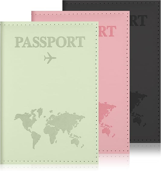 3 Pcs Passport Holder Passports Wallet Cover for Travel Passport Cover Passports Protector Essentials for Women and Men Tr...