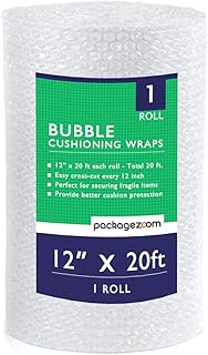 12 inch x 20 ft Bubble Cushioning Wrap, Perforated Every 12" Protective Packing Moving & Shipping Supplies for Boxes & Fra...