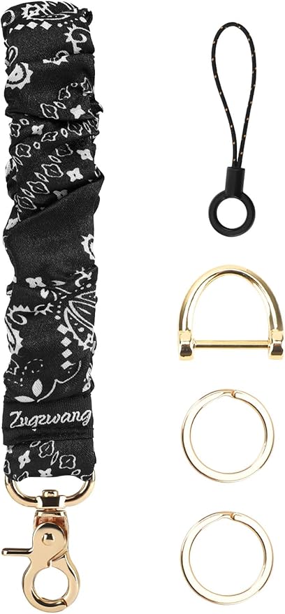 Zugzwang Scrunchie Keychain Wristlet - Stretchy Car Key Holder Bracelet, Multi-Purpose Strap for Gym & Travel