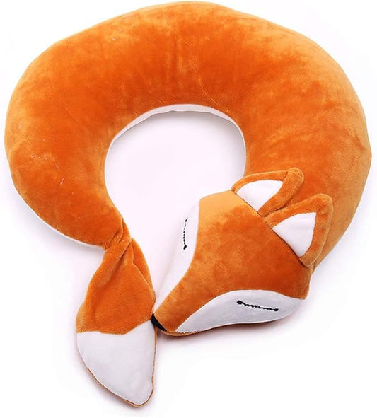 jidachuang Travel Pillows Planes Fox Animal U-Shaped Neck Pillow Plush Fur Warm Cartoon Comfortable Luggage Pillow for Air...