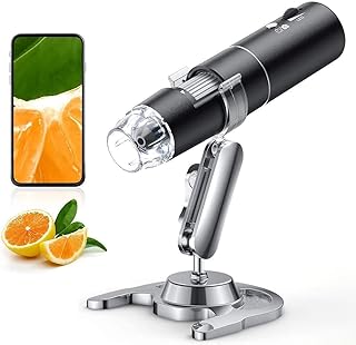 Wireless Digital Microscope, Skybasic 50X-1000X Magnification WiFi Portable Handheld Microscopes with Adjustable Stand HD ...