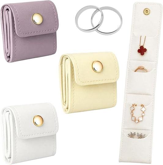UIRJ 3PCS Mini Travel Jewelry Bag Foldable, Jewelry Organizer, Travel Jewelry Case Travel Jewelry Box, Small Jewelry Box f...