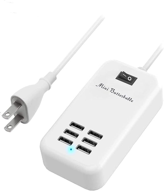 6 Ports USB Charger Hub Desktop US Plug AC Power Wall Travel Charging Adapter Slots Charging Station Extension Socket Outl...