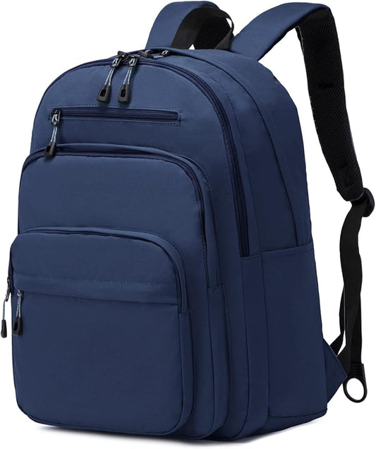 Lanola Basic Multi-Pocket Multipurpose Backpack Classical Water Resistant Bookbag For School Business Travel or Casual Day...