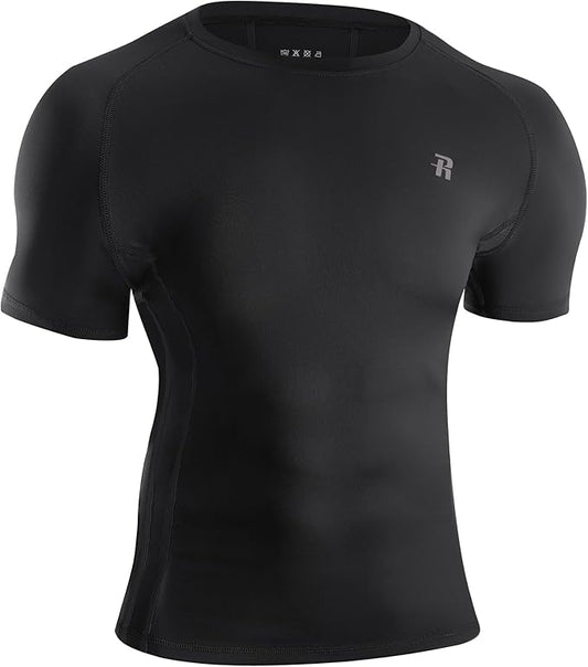 Runhit Short Sleeve Compression Shirts for Men, Quick Dry Cool Men's Compression T-Shirt, Athletic Workout Base Layer