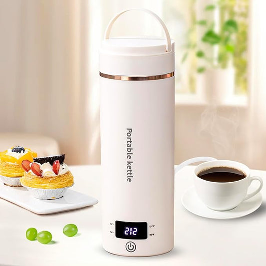 Travel Electric Kettle Portable Mini Kettle,Small Hot Water Boiler with 4 Temperature Settings,304 Stainless Steel,Fast Bo...