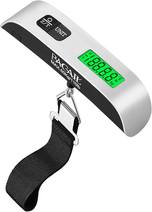 BAGAIL Digital Luggage Scale, 110lbs Hanging Baggage Scale with Backlit LCD Display, Portable Suitcase Weighing Scale, Tra...
