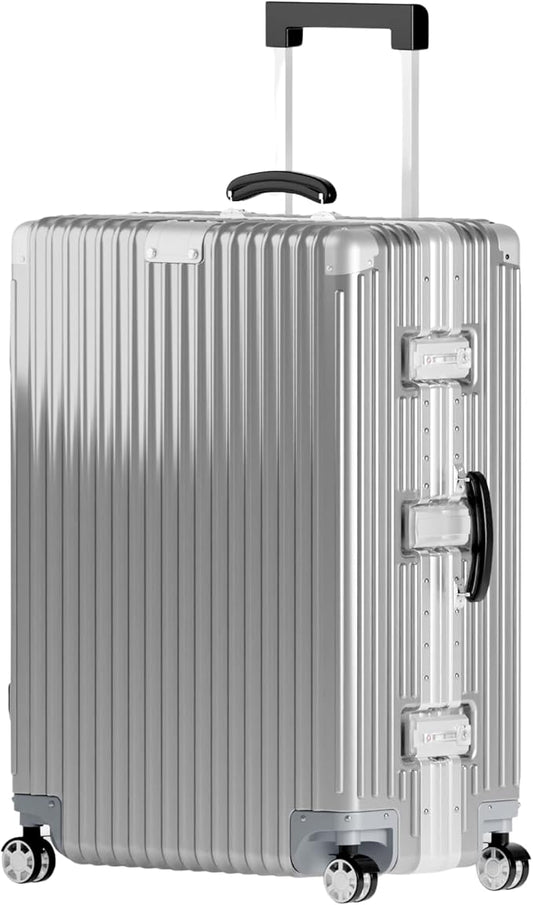 KARGO 29 Inch Check-In Luggage - Polycarbonate Hard Shell Suitcase with Aluminum Corners, Smooth-Rolling Wheels, Leather H...