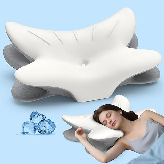 Cervical Neck Pillow for Pain Relief, Ergonomic Side Sleeper Pillow for Sleeping, Orthopedic Contour Memory Foam Bed Rest ...