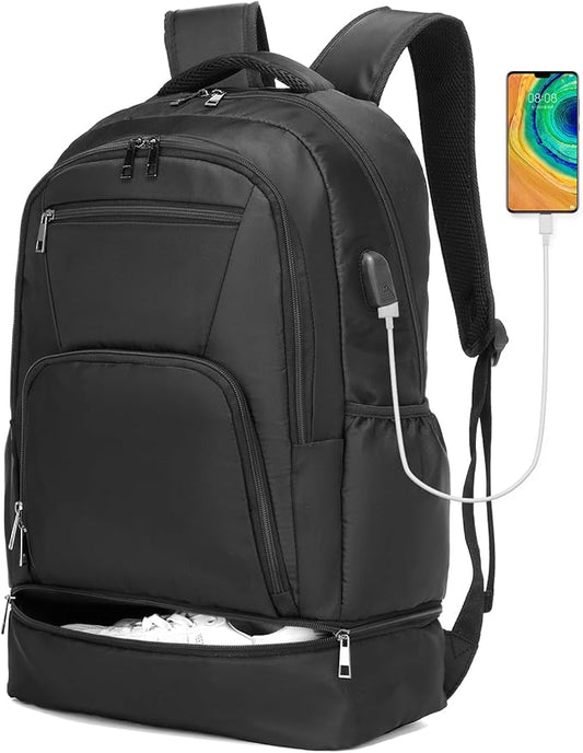 seyfocnia Gym Backpack for Men,Gym Bag with Shoe Compartment Lightweight Travel Workout Sports Backpack with USB Charging ...