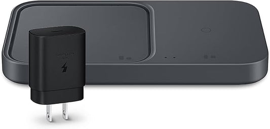 SAMSUNG 15W Wireless Charger Duo w/USB C Cable, Charge 2 Devices at Once, Cordless Super Fast Charging Pad for Galaxy Phon...