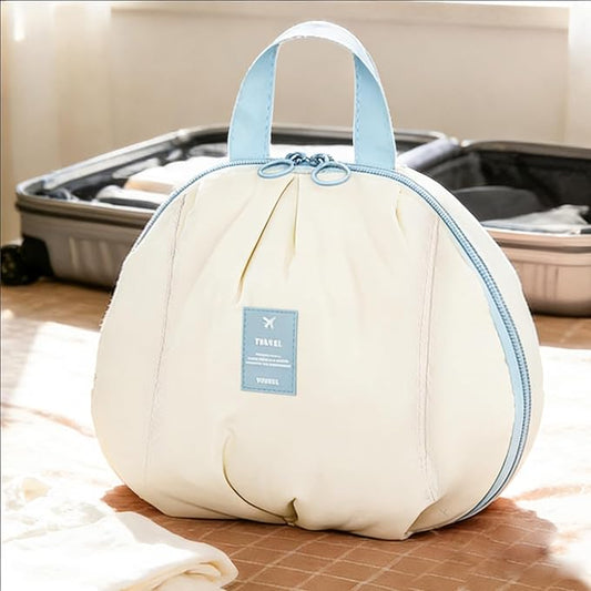 3-in-1 Travel Storage Bag - 7.8×3.5×9Inch, Multi-Compartment Luggage Organizer for Clothes/Underwear, Blue