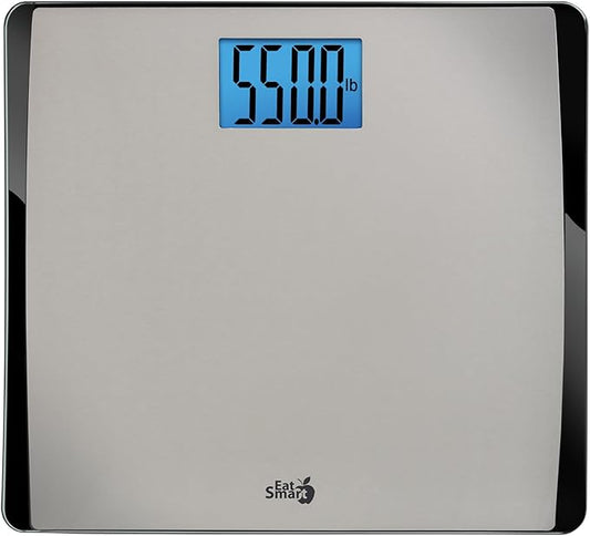 Eat Smart Precision 550 Pound Extra-High Capacity Digital Bathroom Scale, Extra-Wide Platform, Stainless Steel Body Weight...