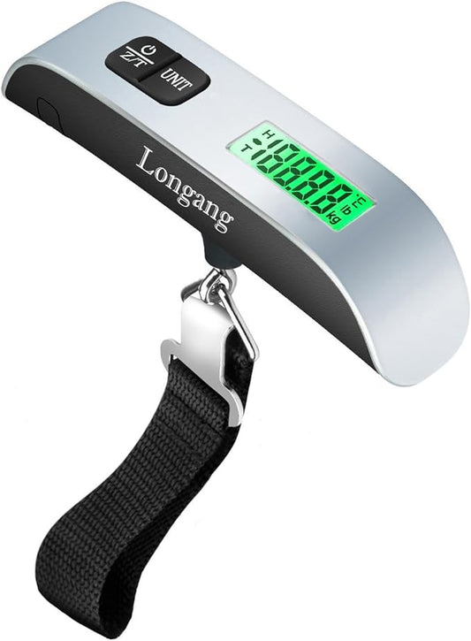 Longang Digital Hanging Luggage Scale with Backlit for Travel, Portable Handheld Suitcase Weight Scale with Hook, 110 Poun...