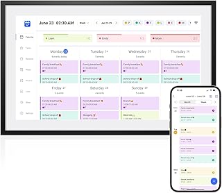 LOOFII 10.1 Inch Smart Digital Calendar – HD Touchscreen Family Planner & Calendar with Chore Chart & Meal Planner (Black ...