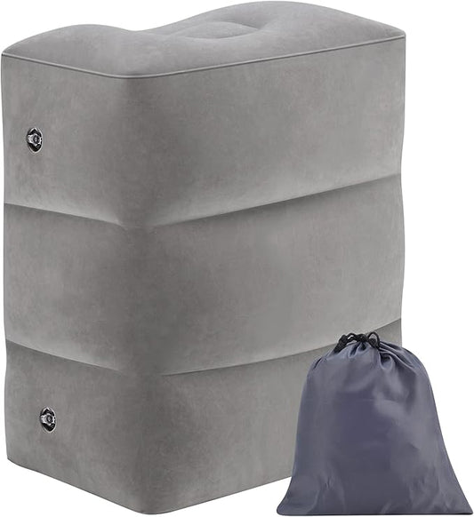 Zealoire Inflatable Travel Pillow - Airplane Travel Essentials Adjustable Height Leg Rest Cushion for Airplane Office Home...