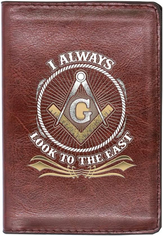 PBTMCD Freemason Travel Passport Holder Cover Wallet, Vaccine ID Bank Card AG Masonic Leather Case Holder Combo Document O...