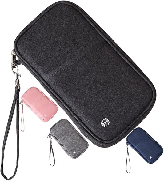 Passport Holder for Travel Family RFID,Women Men Travel Wallet Money Document Organizer-Black