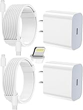 FEEL2NICE iPhone Charger Fast Charging 2 Pack Type C Wall Charger Block with 2 Pack [6FT&10FT] Long USB C to Lightning Cab...